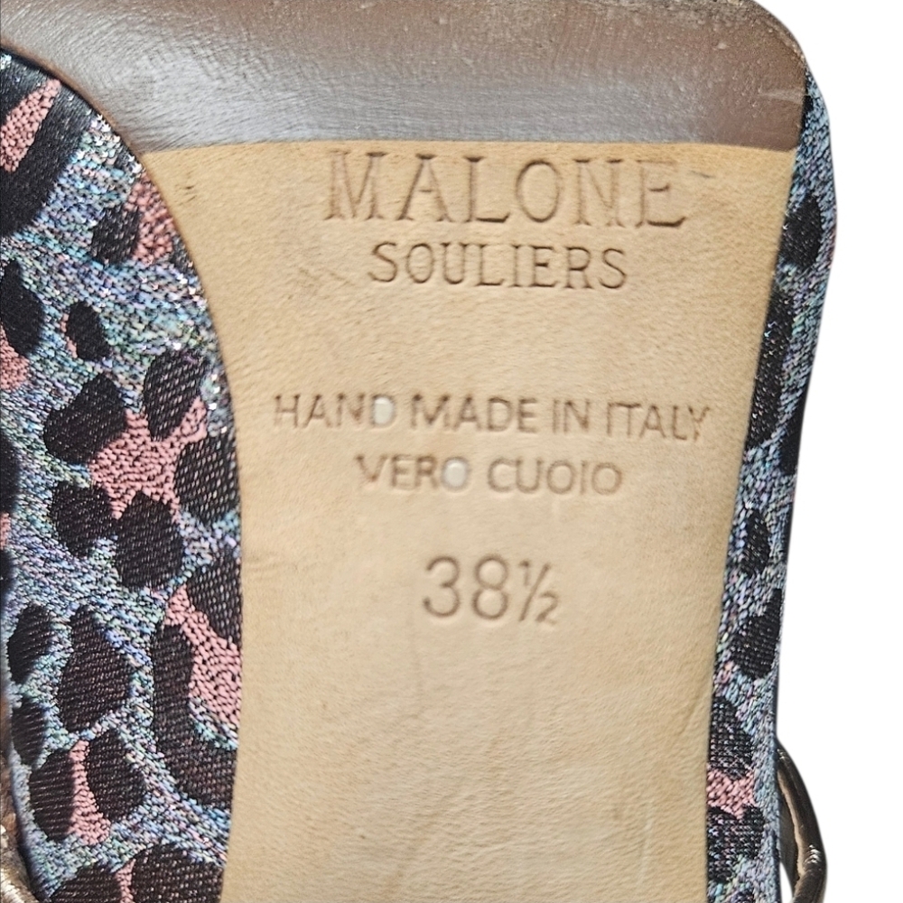 MALONE SOULIERS | Maureen Leopard Print Mule Heels EU 38.5 / US 8 - Picture 7 of 7
